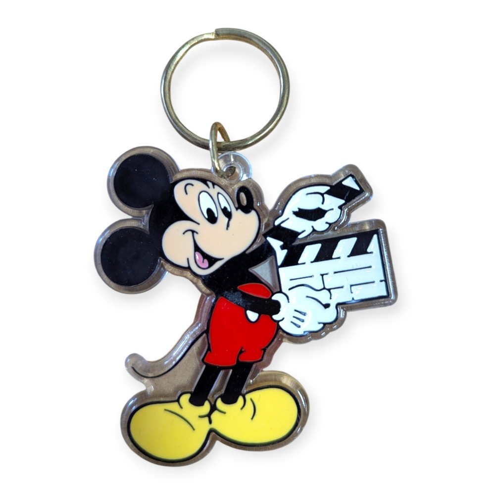 Disney Mickey Mouse Movie Director Clapboard Keychain Vintage Style Hollywood